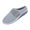 SHOBDW Slip on Trainers Women Casual Extra Wide Width Orthotic Trainers Lightweight Non Slip Low Wedge Sneakers Mesh Breathable Mules Outdoor Solid Color Slipper Walking Shoes A Grey