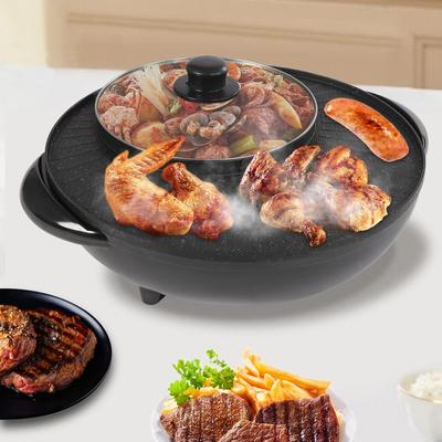 Portable Electric Hot Pot BBQ Grill Smokeless Combo