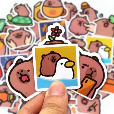 10/50/100 Stück Capybaras Aufkleber Cartoon Niedliche Aufkleber Spielzeug Briefpapier Gitarre Image