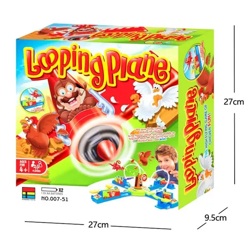 Looping Louie Spinning Flugzeug für Kinder Huhn Spiel stehlen Interação Pai-Filho Kampf Puzzle