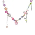 Herz-Anhänger-Choker-Halskette für Frauen Blumen-Charme modisch bunte Perlen-Halskette