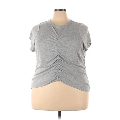 Active by Old Navy Short Sleeve T-Shirt: Gray Tops - Women's Size 4X
