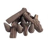Gas Logs 10pcs Small Gas Fireplace Logs Set of Ceramic Wood Logs. Fireplace Log Set for Ventless Electric Outdoor Fireplaces Fire Pits Realistic Use