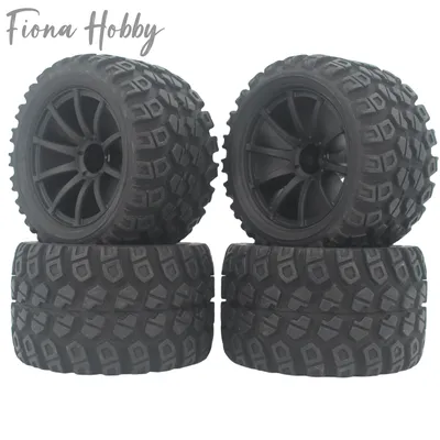 4 pcs 81mm 1/16 Monster Truck Tire For Traxxas 1/16 E-Revo Rubber Tire 12mm Hex
