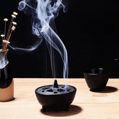 Retro Cast-iron Incense Burner Holder Desktop Ornaments Chinese Ancient Style Tea Ceremony Fragrance