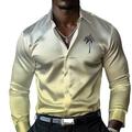 Per uomo Albero di cocco Piante tropicali Camicie Camicia hawaiana Camicia con bottoni Manica lunga Camicia Collo ripiegabile Camicie con colletto Moda Casual Giornaliero Evento Giallo Viola S M L