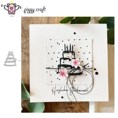 Piggy Craft metal cutting dies cut die mold Candle cake decoration Scrapbook paper craft knife mould blade punch stencils dies