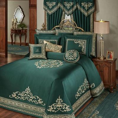 Balmoral Grande Bedspread Set Emerald Green, California King, Emerald Green