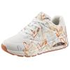 Sneaker SKECHERS "UNO - METALLIC LOVE", Damen, Gr. 36, gold (weiß, goldfarben), Lederimitat, sportlich, Schuhe, Freizeitschuh, Halbschuh, Schnürschuh mit trendigen Metallic-Print