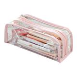 Xecvkr Pencil Cases for Adults Large Capacity Transparent Multifunctional Stationery Portable Pencil Case Aesthetic School Supplies for Adult Girls Back to School