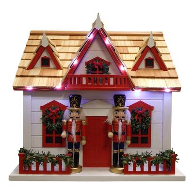 Home Bazaar 11" x 8" x 11" Nutcracker Birdhouse with LED lights - 11"x11"x8"