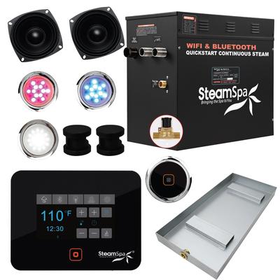 SteamSpa Black Series Bluetooth 10.5kW QuickStart Steam Bath Generator
