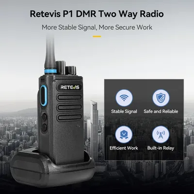 Retevis P1 DMR Digital Walkie Talkie Long Range Walkie Talkies Kommunikationsradiosender UHF DMR Radio AES256 VOX Repeater