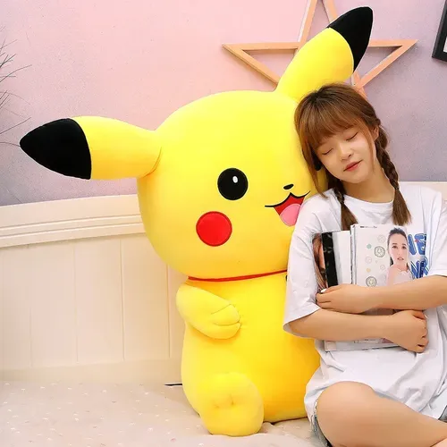 100cm große Größe Pokemon große Pikachu Plüsch tier Kawaii Stofftier weiche Cartoon Puppe