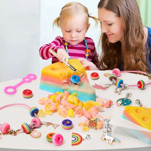 Seife graben Spielzeug Kit DIY Kinder Fossil graben Einhörner Schatz Spielzeug Mädchen Armband