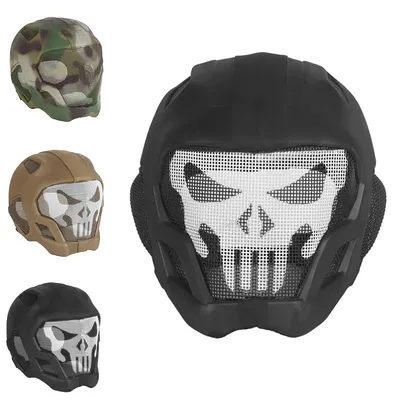 Taktische Voll gesichts schädel maske Helm Militär jagd Airsoft Paintball Maske Schutzhelm Wargame Image