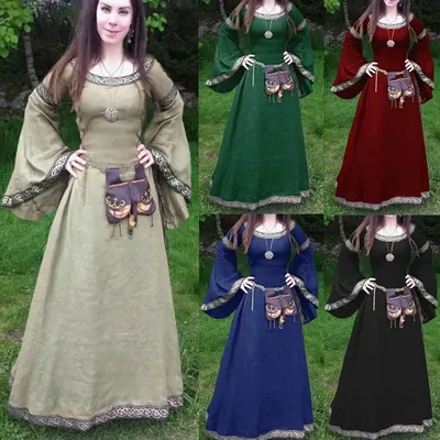 Mittelalterliche Gothic-Cosplay-Kostüme für Damen, Halloween, Karneval, Verkleidung, Party, Image