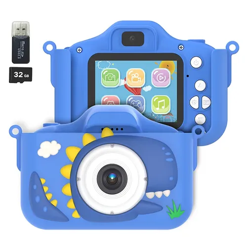 Kind Mini-Kamera 1080p Cartoon Selfie Kleinkind digitale Videokamera Spielzeug mit 32g SD-Karte für