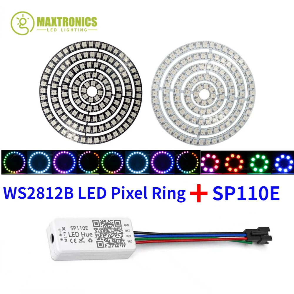 LED-Pixelring WS2812B USB/DC-Kabel und SP110E-Controller Individuell adressierbares 5050 RGB WS2812IC BuiIt-in LED-Modul oder Kits Image