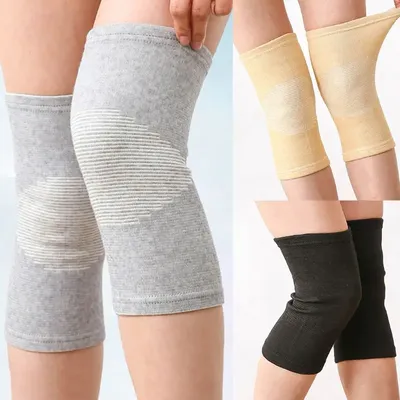 Manchons de soutien du genou unisexes tissu de charbon de bambou compression sportive orthèse