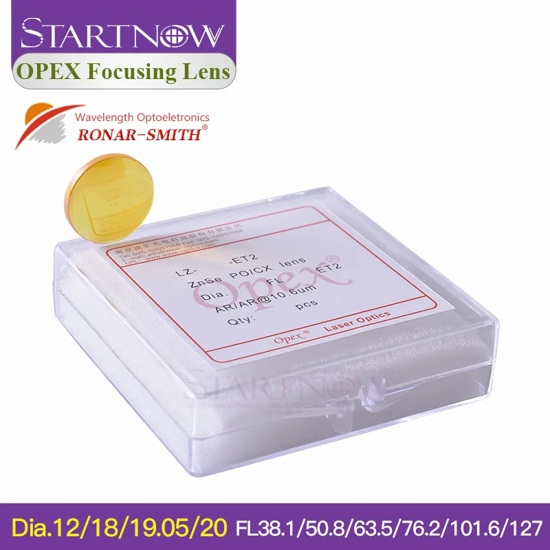 Wellenlänge Opex CO2 Laser Fokus Objektiv D12 18 19,05mm 20 F 76,2 50,8 63,5 Für RONAR-SMITH ZnSe Objektiv Laser kennzeichnung Maschine Teile Image