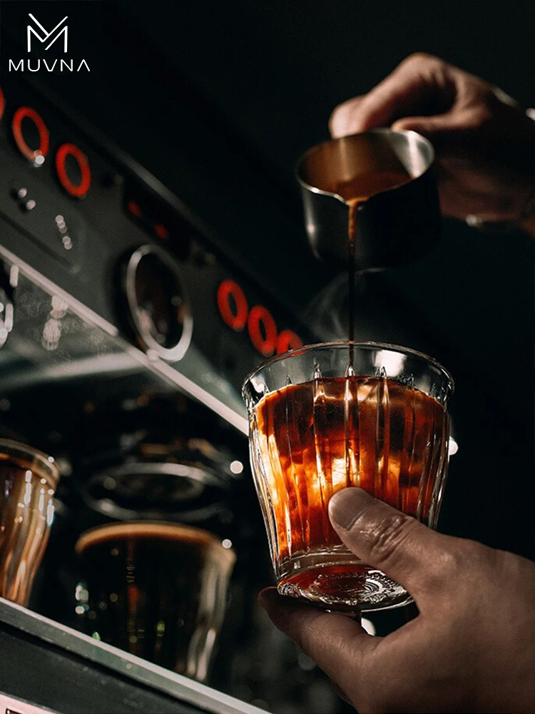 Muvna Glas Kaffeetasse 160ml 220ml Espresso tassen Kaffee zubehör Anti-Verbrühungs-Kaffeetassen Glas transparent grau Image