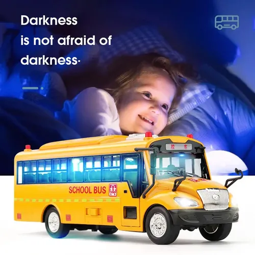 Kinder Schulbus Trägheit spielzeug Beleuchtung Auto Modell interaktives Lernspiel zeug für Jungen