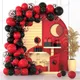 Kit d'arche de guirxiété de ballons avec confettis rouge noir mariage Noël fête préChristophe
