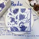 Serviettes en Papier Vintage à Fleurs Bleues pour Décoration de Noël Plantes Florales