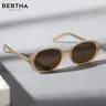 BERTHA Tea occhiali da sole ovali donna Retro Advanced anti-uv Fashion Simple occhiali da sole