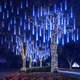 Guirlande lumineuse Led en forme de pluie de météores 30/50cm 8 Tubes décorations pour arbre de