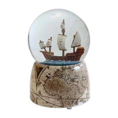 Schneekugel Segelschiff mit Spieluhr Erwachsene Image