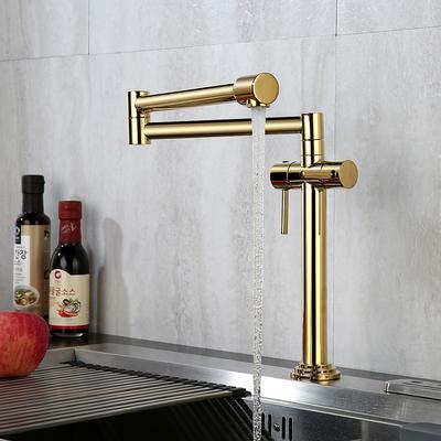 Foldable Kitchen Sink Mixer Faucet Deck Mounted, 360 Swivel Folding Single Handle Kitchen Vessel Taps