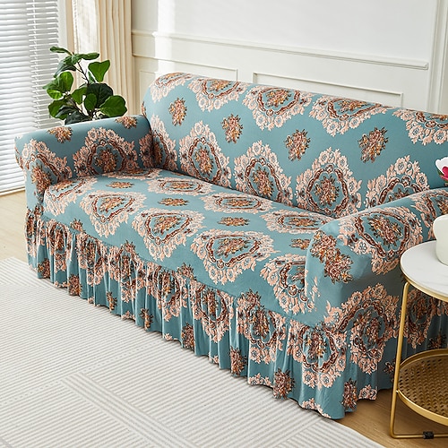 elastischer Sofabezug Vollbezug Sofabezug im nordischen Stil rutschfester Sofabezug aus Stoffrock Image