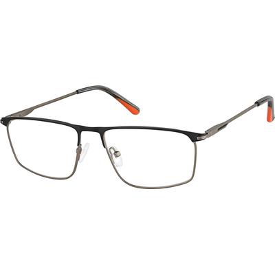 Zenni Men's Rectangle Prescription Glasses Black Stainless Steel Full Rim Frame