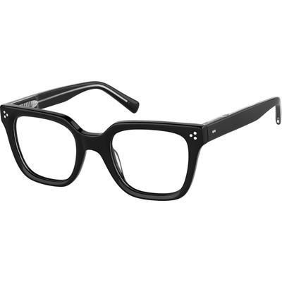 Zenni Square Prescription Glasses Black Plastic Full Rim Frame