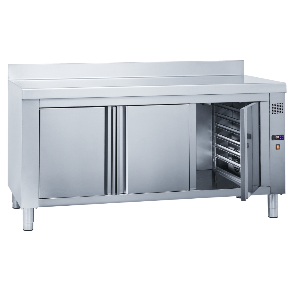 Elektrische wandwärmeplatte für speisen 3 türen - 1600x700x850 mm - 3000 W 230/1V - 62002340 Eurast Image