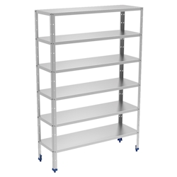 Metallregal edelstahl 6 ebenen mit glatten regalen - 1000x500x1750 mm - 38006024 Eurast Image