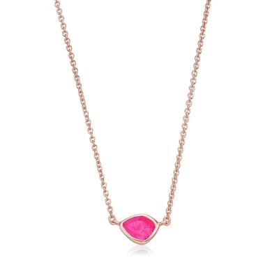 Rose Gold Siren Mini Nugget Necklace Adjustable 46cm/18' Pink Quartz