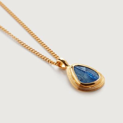 Gold Amulet Necklace Kyanite