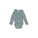 Just One You Made by Carter's Long Sleeve Onesie: Teal Floral Motif Bottoms - Size Newborn