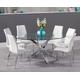 Bernini 165cm Oval Glass Dining Table With 6 Black Marco Chairs