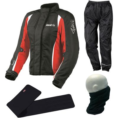 Motorradkombi NERVE "Nerve 4-teiliges Set für Damen Unique Star" Overalls Gr. 38, N-Gr, schwarz (schwarz, rot)