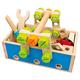 Mertens Werkzeugset aus Holz, Spielzeug für Kinder ab 3 Jahre, Kinderspielzeug (Werkzeugkasten inklusive Zubehör, 50 teilig, Holzspielzeug mit 5 verschiedenen Figuren, fördert Feinmotorik), Bunt