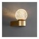 Minimalist Creative Design Style Gold/Black Wall Sconce European Style Indoor Brass Art Wall Mount Light Fixtures White Spherical Glass Lamp Shade Wall Sconces G9 Living Room Wall Lamp (Color : B-DAR