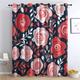 Botanical Curtains for Bedroom Living Room - Pink and Red Rose Blackout Curtains 66 x 72 Inch (Width x Drop), Thermal Insulated Eyelet Curtains & Drapes, Decorative Patterned Window Treatments