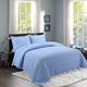 Quilted Bedspread Quilt Set - Simple solid color Embroidered Coverlet Bed Throw for All Season,Washable Bedspreads 3 piece(1 Quilt, 2 Pillow Shams) (Color : Blue, Size : 250x270cm)