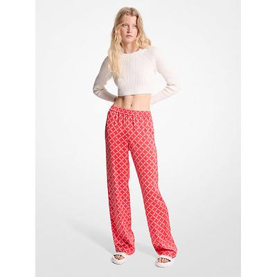 Michael Kors Empire Logo Satin Pajama Pants Pink M