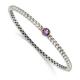 925 Sterling Silver Hinged With 14ct 6mm Amethyst Cuff Stackable Bangle Bracelet Jewelry Gifts for Women