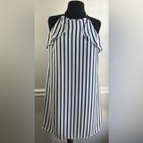 J. Crew Dresses | J. Crew Striped Ruffle Halter Dress Size Large | Color: Tan | Size: L